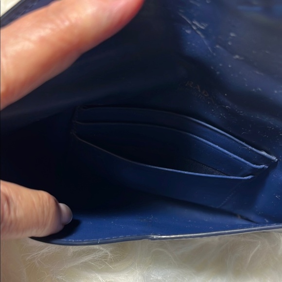 Prada Navy Blue Vitello Leather Envelope Bag P32 - Picture 5 of 14